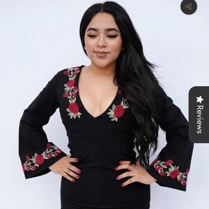 Guaraxez Bella Rosa black mini dress size xl